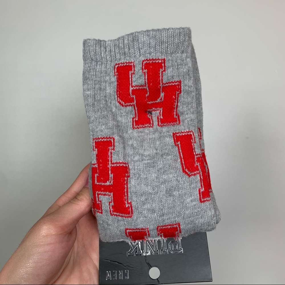 PINK Victoria’s Secret Huston Cougars Crew Socks - Picture 3 of 4